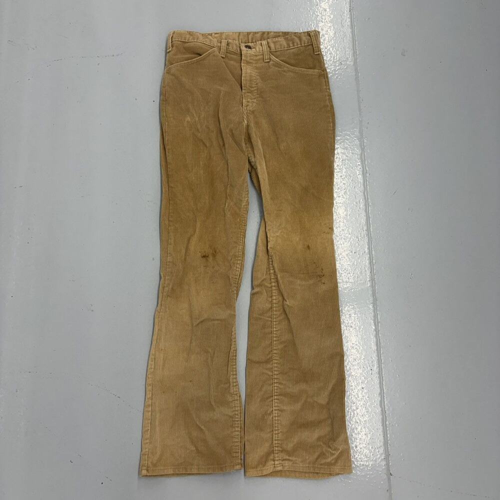 Vintage 70s Mr. Leggs Tan Flared Corduroy Pants 30x32